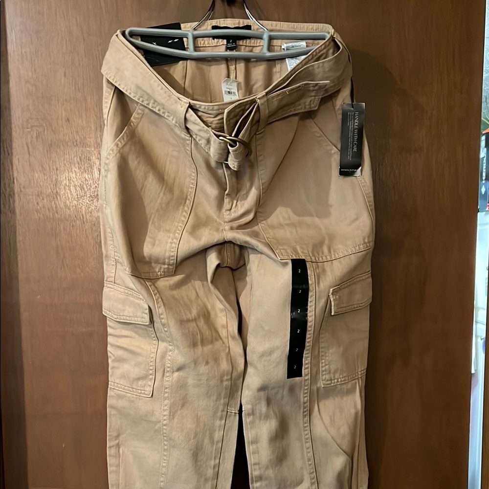 Banana Republic Iced Latte Colored Belted Cargo Jogger Pants-Size 2